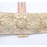 Galón Antiguo Bordado en Hilo Oro - Cinta Floral con Lentejuelas 580cm Artesanal