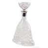 Botella vintage de cristal tallado con embocadura de plata, años 50