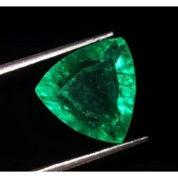 Esmeralda Colombiana Talla Trillion 8.62ct - Gema Certificada Verde Intenso AAA