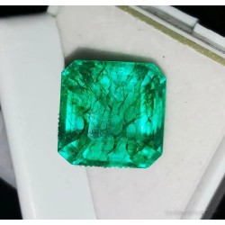 Esmeralda Colombiana Talla Cuadrada 9.27ct - Gema Certificada Verde Intenso Premium