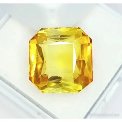 Zafiro Amarillo Natural Talla Asscher 15.87ct - Gema Premium AAA Certificada Transparente
