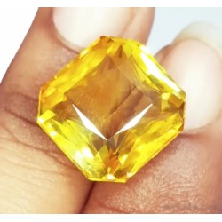 Zafiro Amarillo Natural Talla Asscher 15.87ct - Gema Premium AAA Certificada Transparente