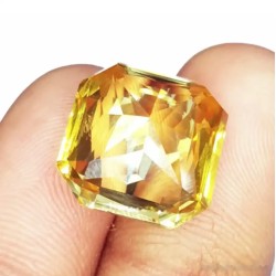 Zafiro Amarillo Natural Talla Asscher 15.87ct - Gema Premium AAA Certificada Transparente