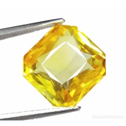 Zafiro Amarillo Natural Talla Asscher 15.87ct - Gema Premium AAA Certificada Transparente