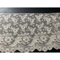 Encaje Antiguo Valenciennes Siglo XIX - Puntilla Francesa Floral 10m x 17cm Colección