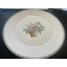 Fuente Circular Cartuja Pickman 32cm - Porcelana Serie Canasto Flores Vintage Colección