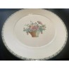 Fuente Circular Cartuja Pickman 32cm - Porcelana Serie Canasto Flores Vintage Colección