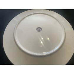 Fuente Circular Cartuja Pickman 32cm - Porcelana Serie Canasto Flores Vintage Colección