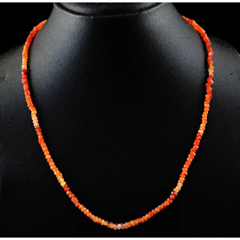 Collar de cornalina de naranja 78CT - elegante artesanía de joyería natural