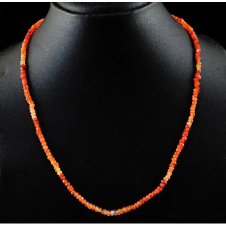 Collar de cornalina de naranja 78CT - elegante artesanía de joyería natural