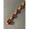 Pulsera de Oro con Granates Rojos - Elegante Joya Vintage con Engaste Fino