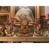 Pareja de Jarrones Antiguos de Porcelana Estilo Rococó - Decoración Floral Rosa