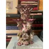 Pareja de Jarrones Antiguos de Porcelana Estilo Rococó - Decoración Floral Rosa