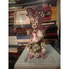 Pareja de Jarrones Antiguos de Porcelana Estilo Rococó - Decoración Floral Rosa