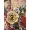 Pareja de Jarrones Antiguos de Porcelana Estilo Rococó - Decoración Floral Rosa