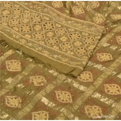 Tejido Semicircular de Seda con Bordado Dorado - Pieza Religiosa para Virgen
