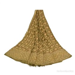 Tejido Semicircular de Seda con Bordado Dorado - Pieza Religiosa para Virgen