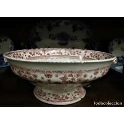 Ensaladera Antigua Pickman Cartuja de Sevilla - Porcelana Decoración Rosa