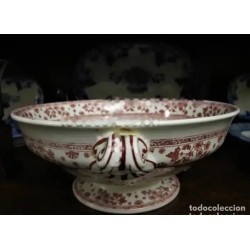 Ensaladera Antigua Pickman Cartuja de Sevilla - Porcelana Decoración Rosa