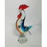 Figura de gallo en cristal de Murano soplado, colorido diseño