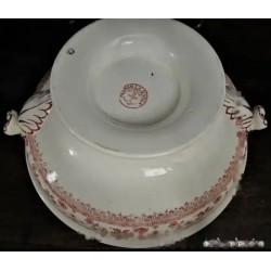 Ensaladera Antigua Pickman Cartuja de Sevilla - Porcelana Decoración Rosa