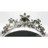 Tiara de Plata 925 con Diamantes y Esmeraldas - Corona Floral Nupcial Vintage
