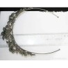 Tiara de Plata 925 con Diamantes y Esmeraldas - Corona Floral Nupcial Vintage