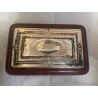Caja de Madera Noble con Tapadera de Plata Grabada - Joyero Antiguo con Iniciales