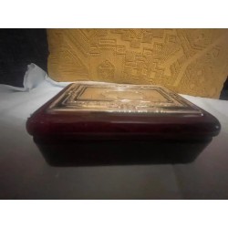 Caja de Madera Noble con Tapadera de Plata Grabada - Joyero Antiguo con Iniciales
