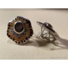 Pendientes de Plata con Mosaico de Esmaltes y Piedra Central - Diseño Artesanal