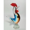 Figura de gallo en cristal de Murano soplado, colorido diseño