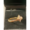 Anillo Vintage de Oro y Platino con Perla Amarilla y Brillantes - Diseño Floral