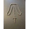 Rosario Antiguo de Plata Maciza - Pieza Religiosa con Crucifijo Detallado