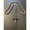 Rosario Antiguo de Plata Maciza - Pieza Religiosa con Crucifijo Detallado