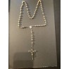 Rosario Antiguo de Plata y Perlas Naturales - Joya Religiosa con Crucifijo Detallado