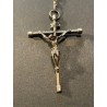 Rosario Antiguo de Plata y Perlas Naturales - Joya Religiosa con Crucifijo Detallado