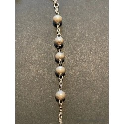Rosario Antiguo de Plata y Perlas Naturales - Joya Religiosa con Crucifijo Detallado