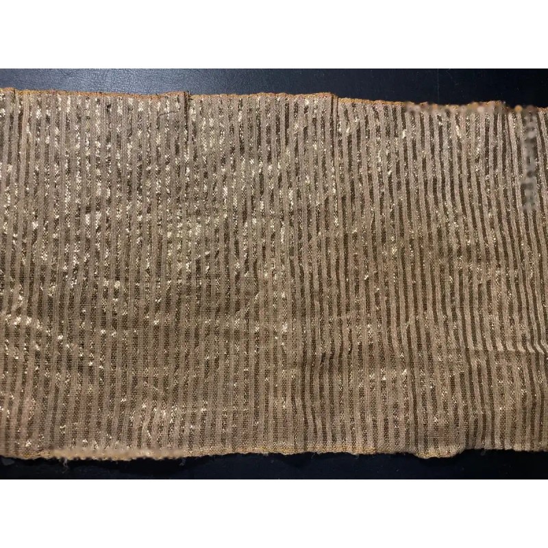 Tejido Antiguo con Hojillas Metálicas Doradas - Galón Decorativo 7 Metros Artesanal