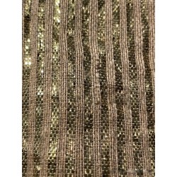 Tejido Antiguo con Hojillas Metálicas Doradas - Galón Decorativo 7 Metros Artesanal