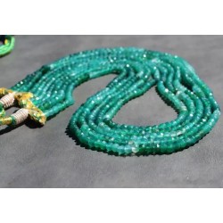 Collar de 5 Vueltas de Esmeraldas Naturales Facetadas 302CT - Piedras Preciosas