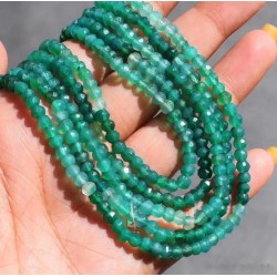 Collar de 5 Vueltas de Esmeraldas Naturales Facetadas 302CT - Piedras Preciosas