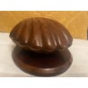 Caja Antigua de Madera en Forma de Concha Marina - Joyero Vintage Tallado Artesanal