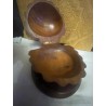 Caja Antigua de Madera en Forma de Concha Marina - Joyero Vintage Tallado Artesanal