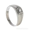 Anillo Oro Blanco 18K con Diamante - Sortija Elegante para Caballero