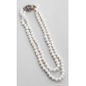 Collar Doble de Perlas Cultivadas con Elegante Cierre Plateado - Joya Clásica