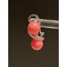 Pendientes de Plata con Doble Coral Rojo - Elegante Diseño en Ondas