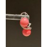 Pendientes de Plata con Doble Coral Rojo - Elegante Diseño en Ondas