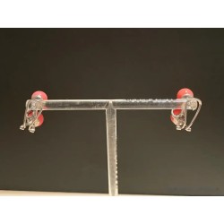 Pendientes de Plata con Doble Coral Rojo - Elegante Diseño en Ondas