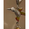 Pendientes de Plata con Colibrí y Citrinos - Diseño Artístico con Esmalte