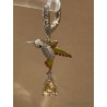 Pendientes de Plata con Colibrí y Citrinos - Diseño Artístico con Esmalte